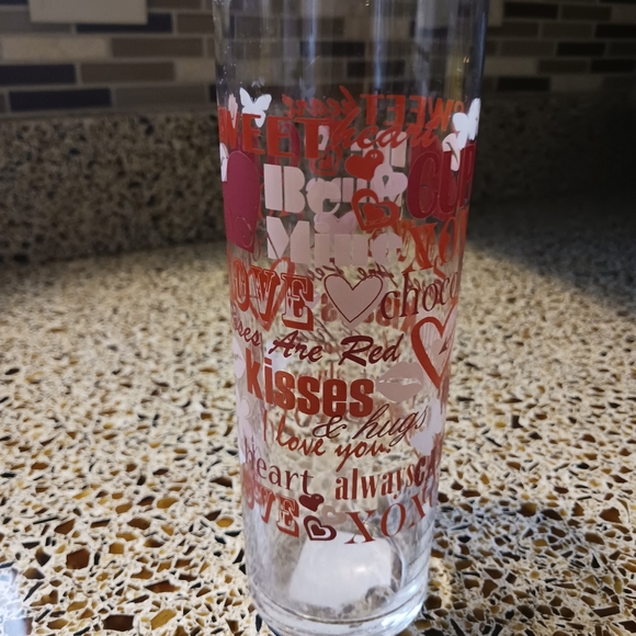 Tall Valentines Themed Glass Vase EUC - Picture 3 of 12
